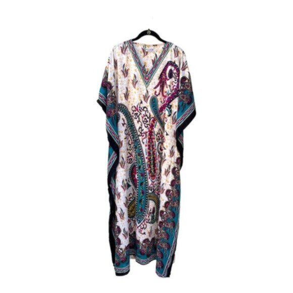 Looking Glam Ladies Tribal Full-Length Maxi Kaftan One Size - Picture 5 of 6